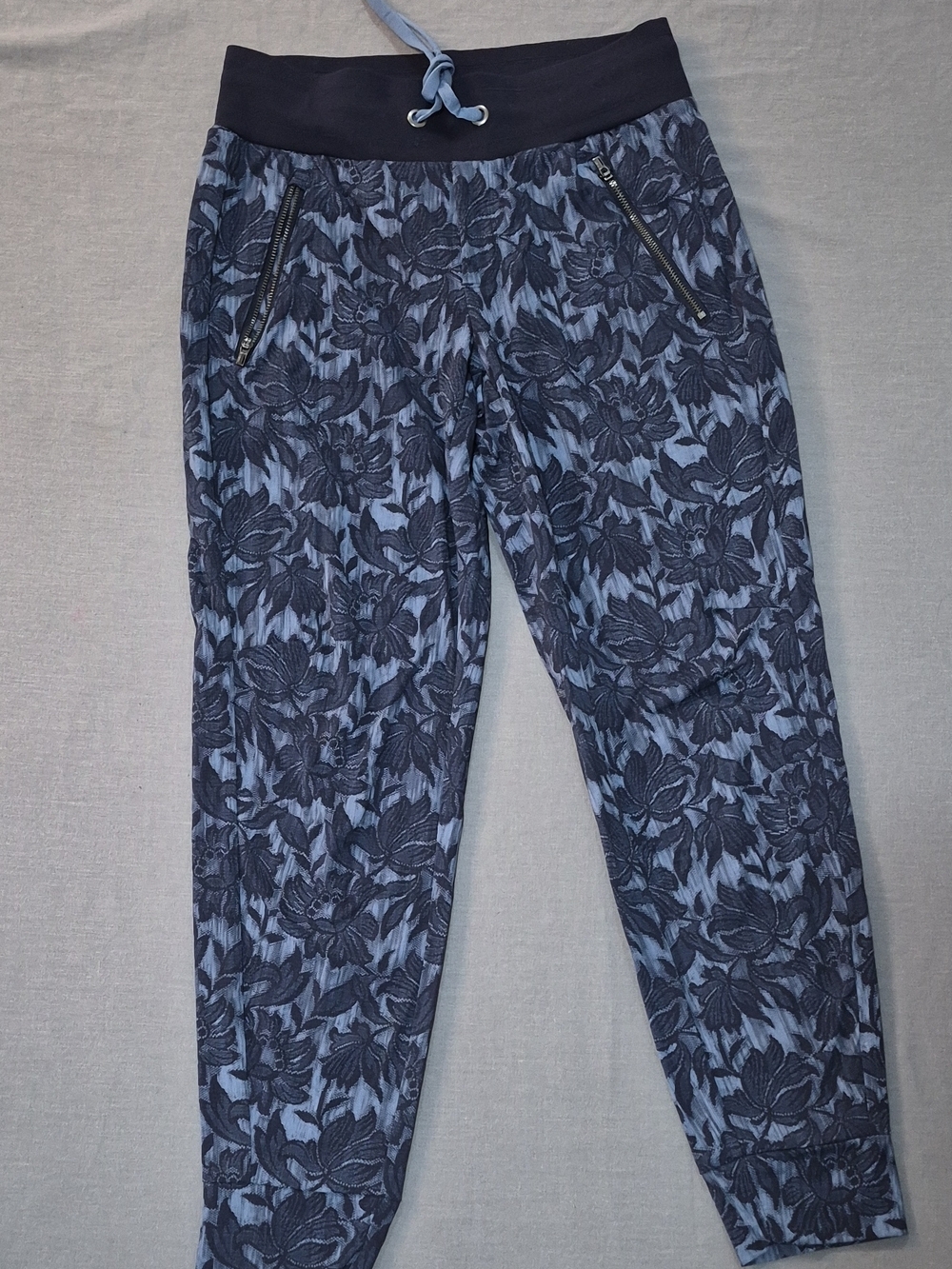 Athleta Navy Jogger Pants with Light Blue Drawcord